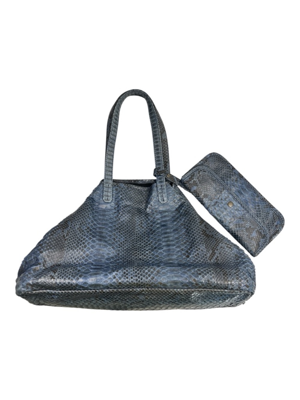 Archipelago Blue Snakeskin Leather Bag | Statement Shoulder Tote